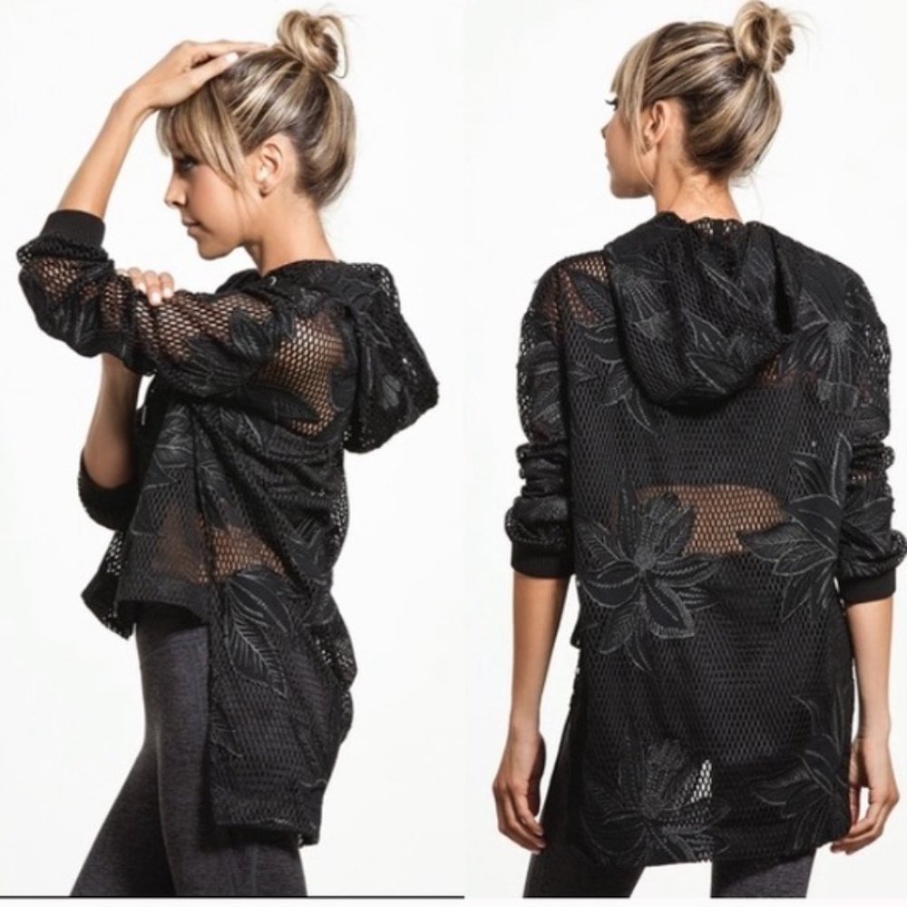Free People Spring Fling Mesh Hi Low Hoodie | S